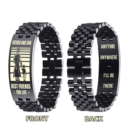 Samurai ANT Personalized Double Sided Bracelet Father And Son Best Friends For Life - Message on the back side