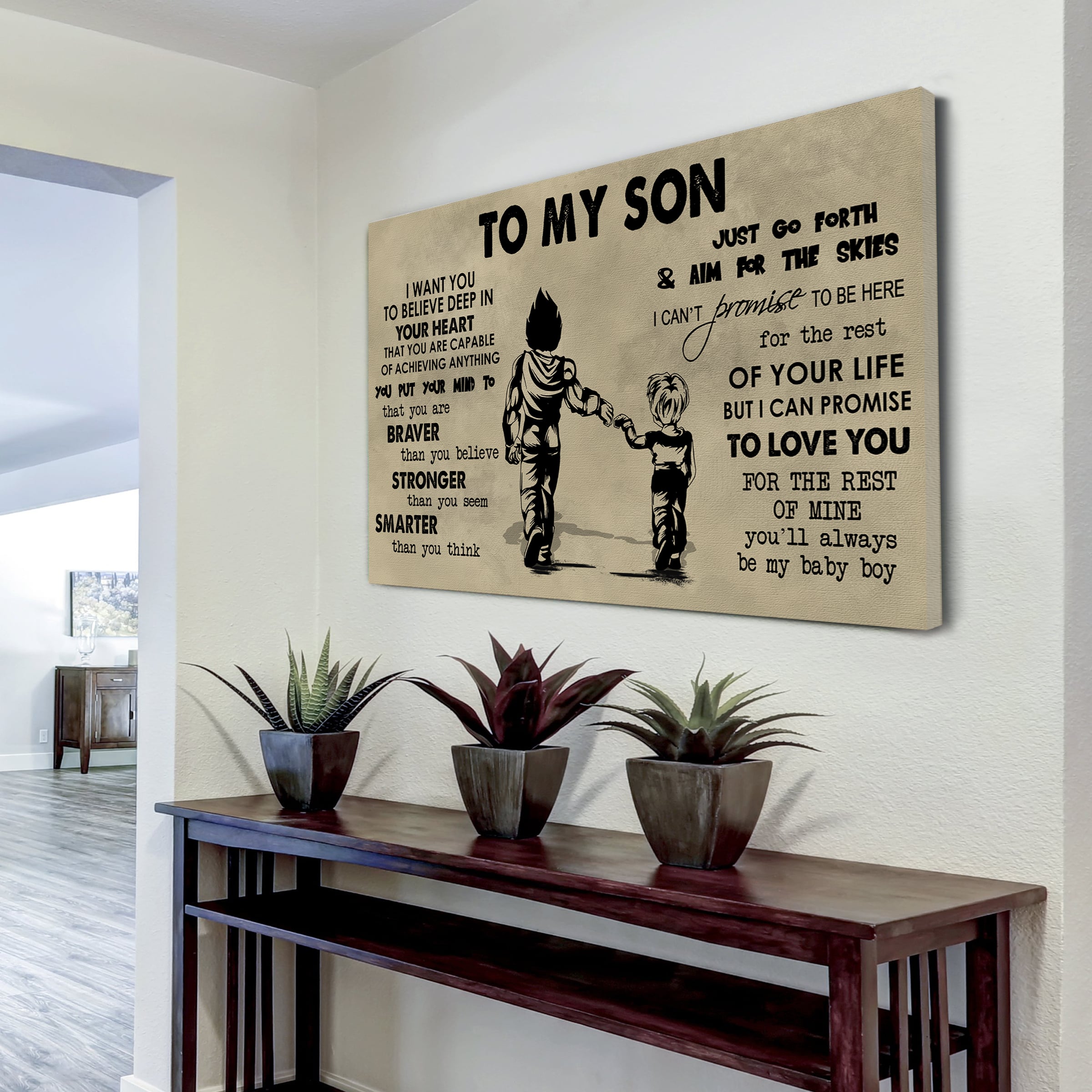 Canvas Poster Dad To Son You Are Braver Than You Believe You'll Always Be My Baby Boy