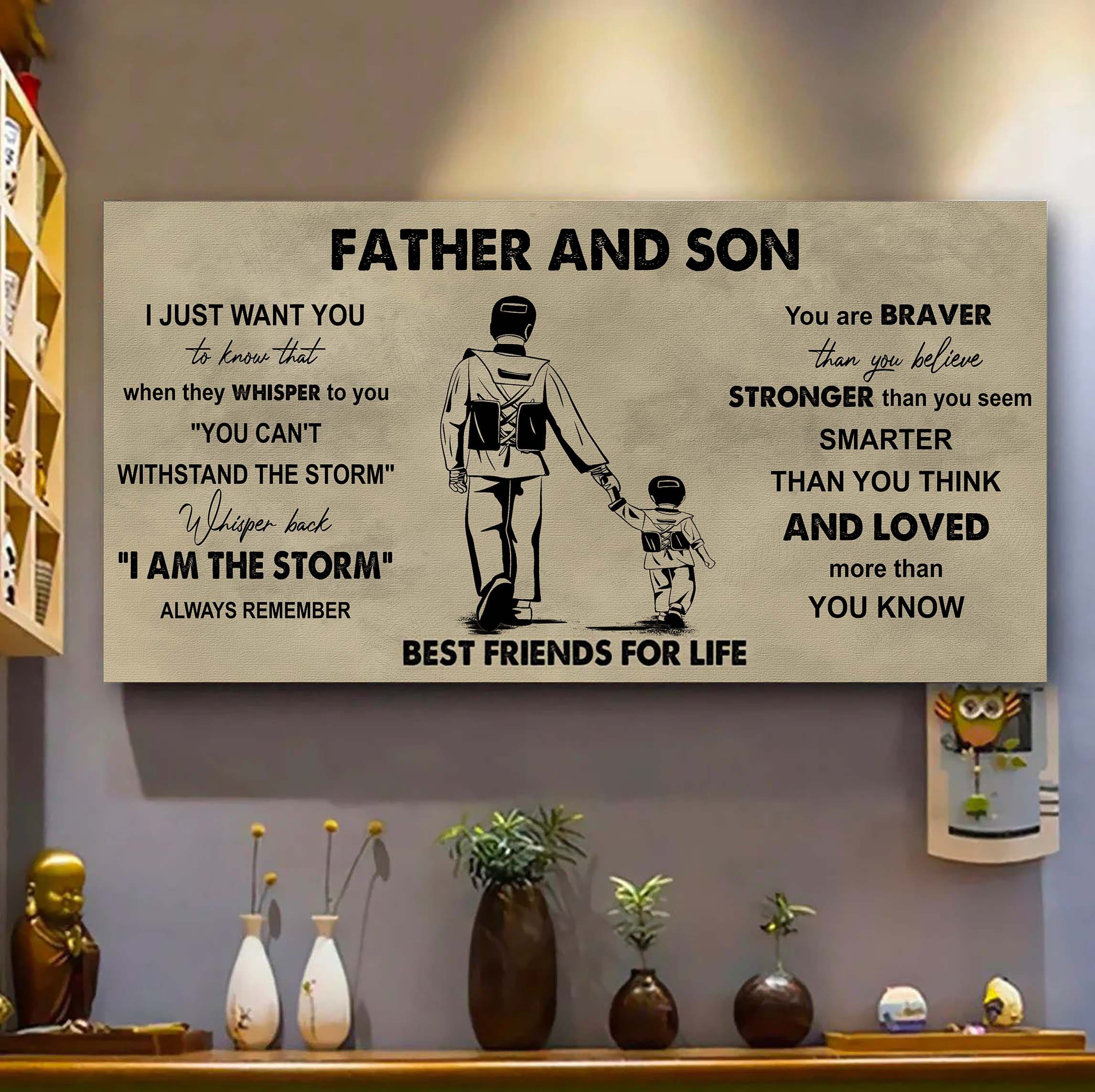 Soccer Father And Son Best Friends For Life - I Am The Storm Poster Canvas Gift For Son From Father