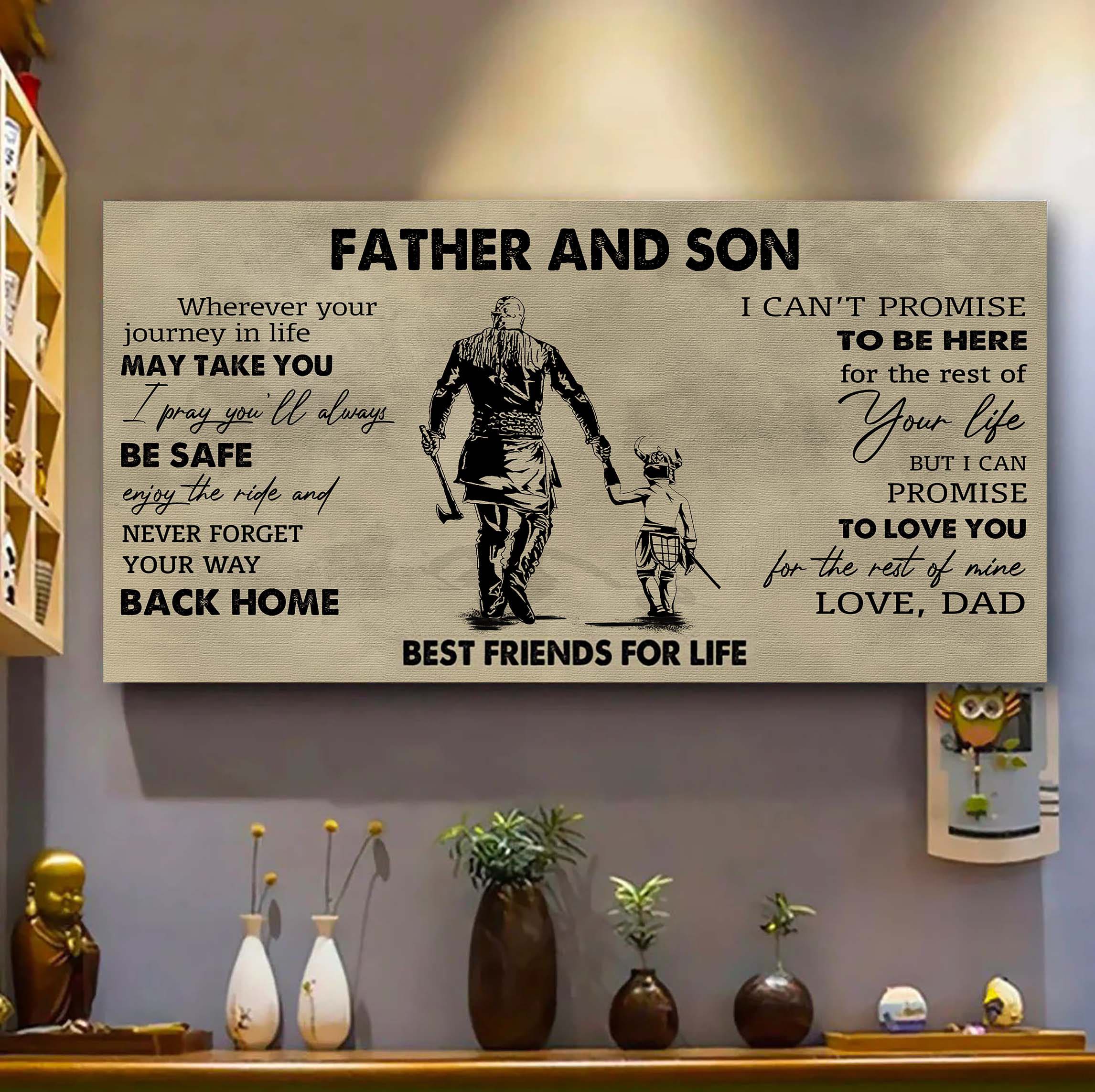 DRB Father And Daughter Best Friends For Life - Never Forget Your Way Back Home Poster Canvas Gift For Daughter From Father-Photo Upload