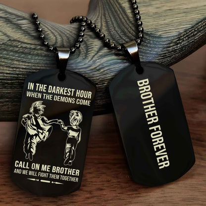 DRB Customizable engraved black dog tag double sided gift from brother, brother forevers NAG
