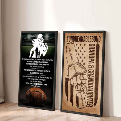Grandpa And Granddaughter UnBreakable Bond - 2 Piece Canvas Wall Art - You Will Never Lose You Either Win Or Learn