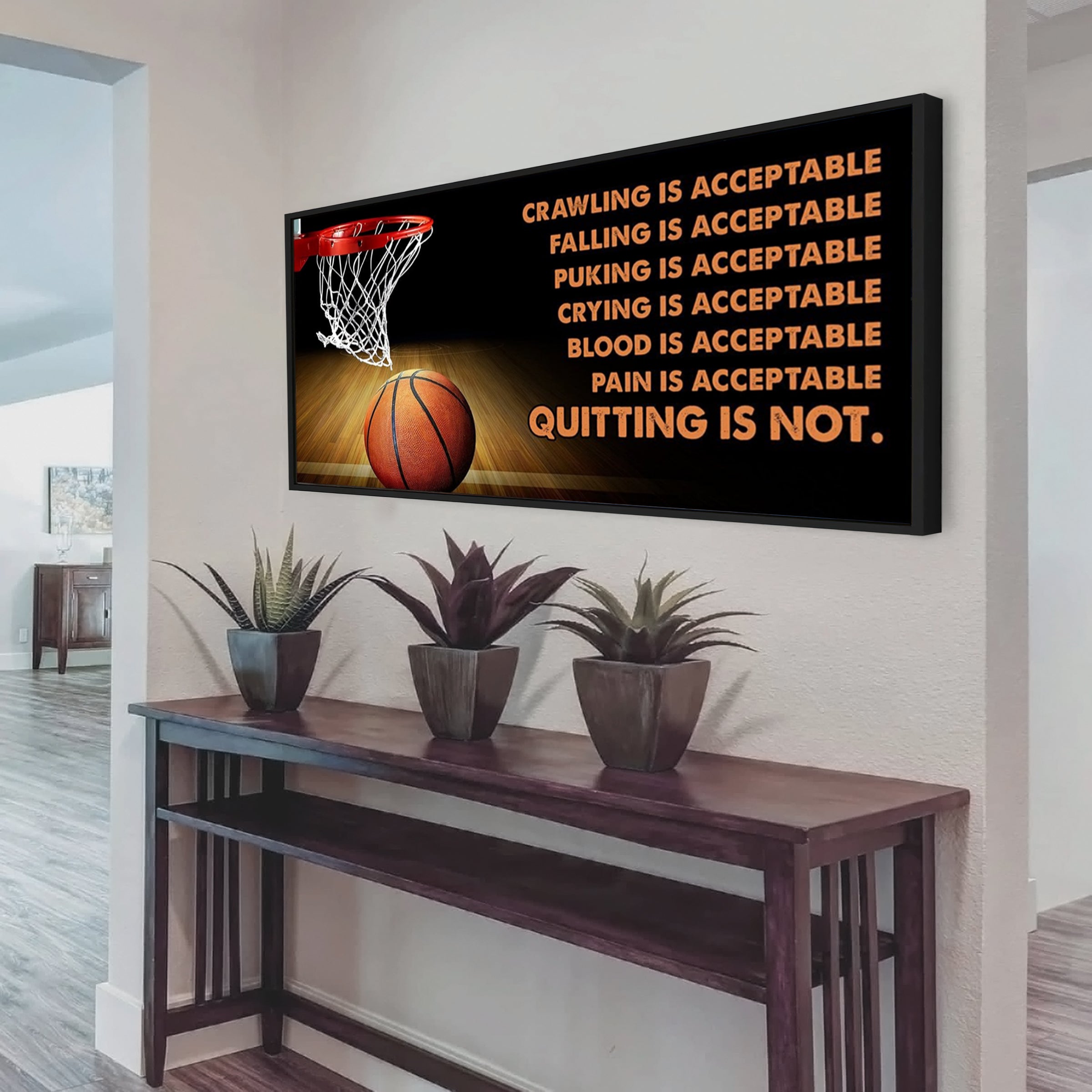 Customizable basketball poster – quitting is not