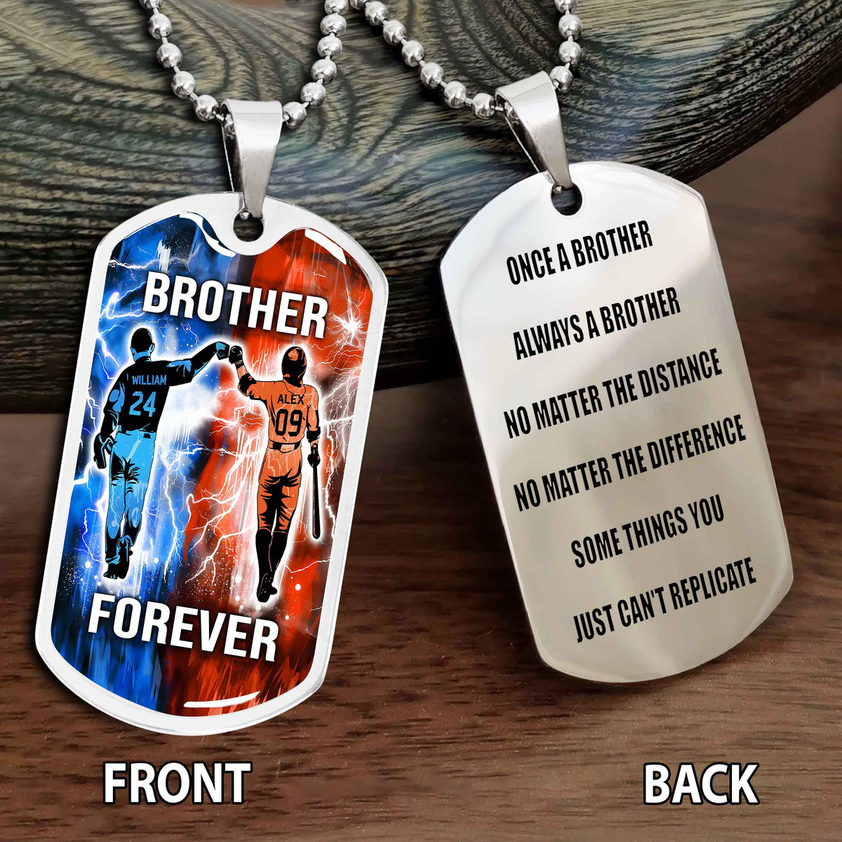 Personalized Double Side Graphic Dog Tag Gift For Brother Once A Soldier Always A Soldier