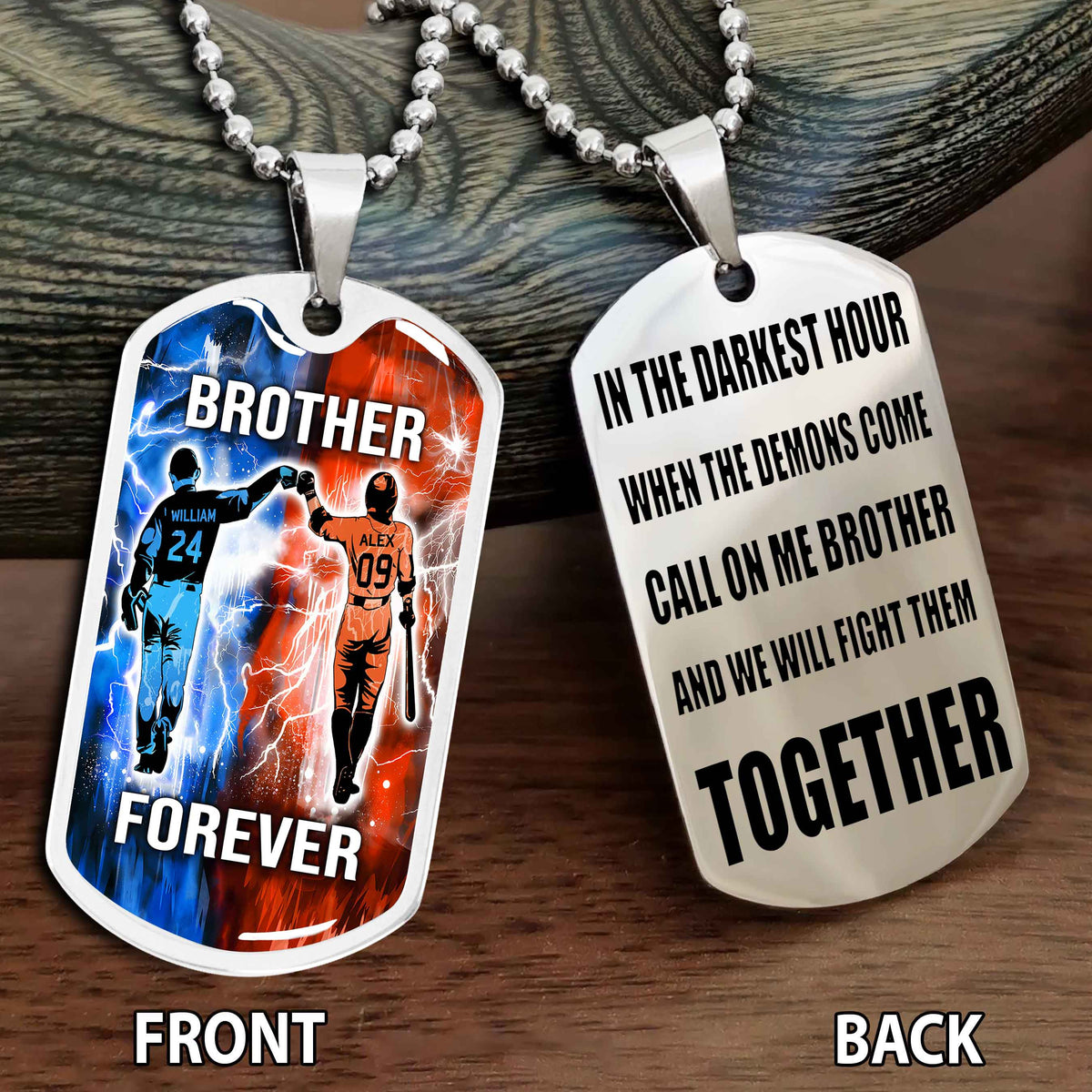 Personalized Double Side Graphic Dog Tag Gift For Brother Call On Me Brother And We Will Fight Them Together Brother Forever BADT