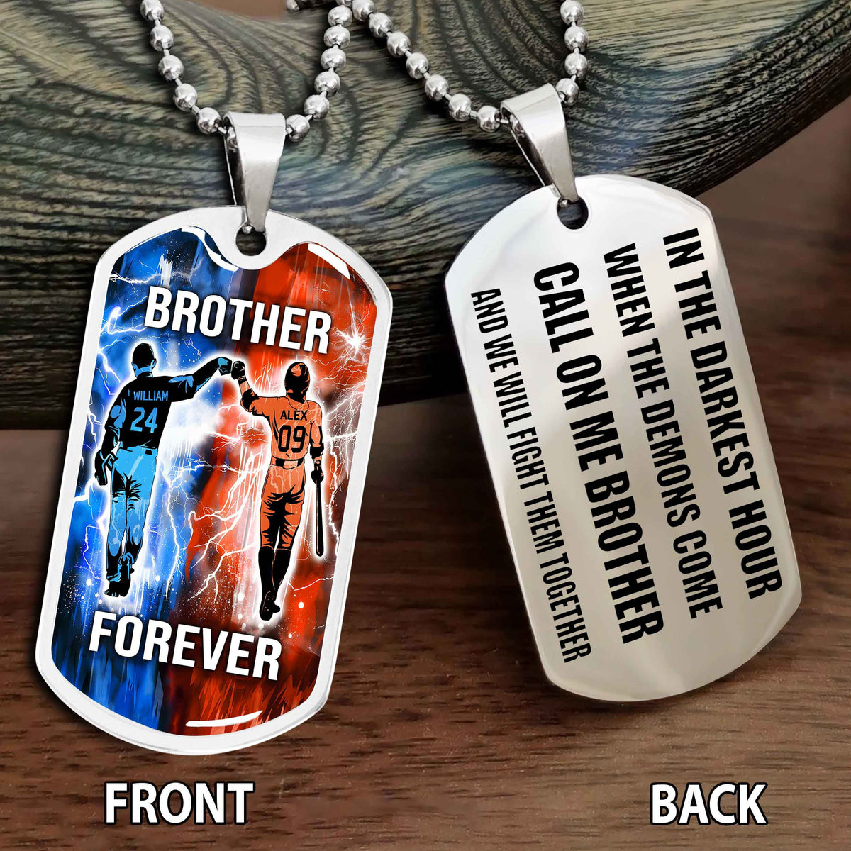 Personalized Double Side Graphic Dog Tag NAG Gift For Brother Call On Me Brother And We Will Fight Them Together