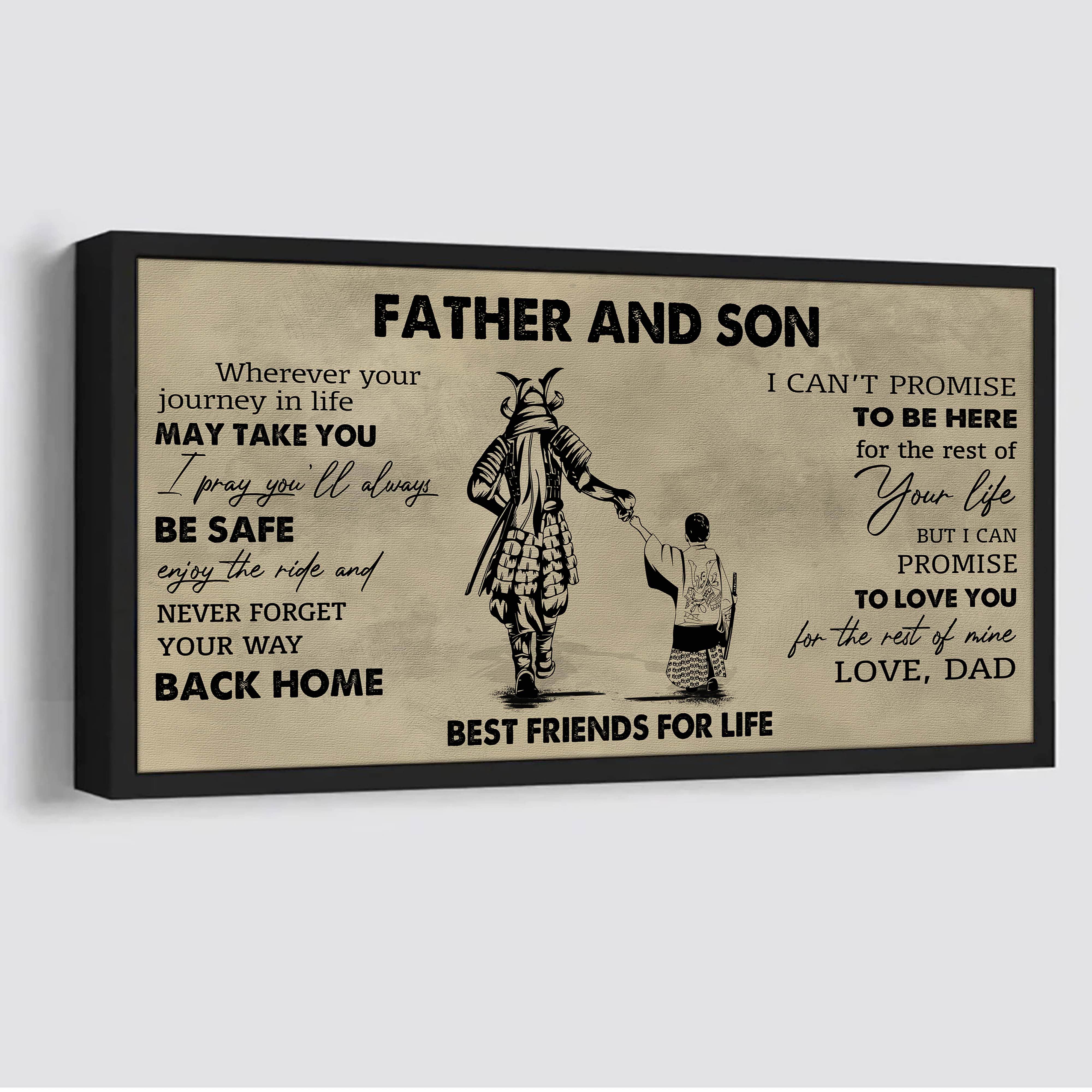 DRB Father And Son Best Friends For Life - Never Forget Your Way Back Home Poster Canvas Gift For Son From Father-Photo Upload