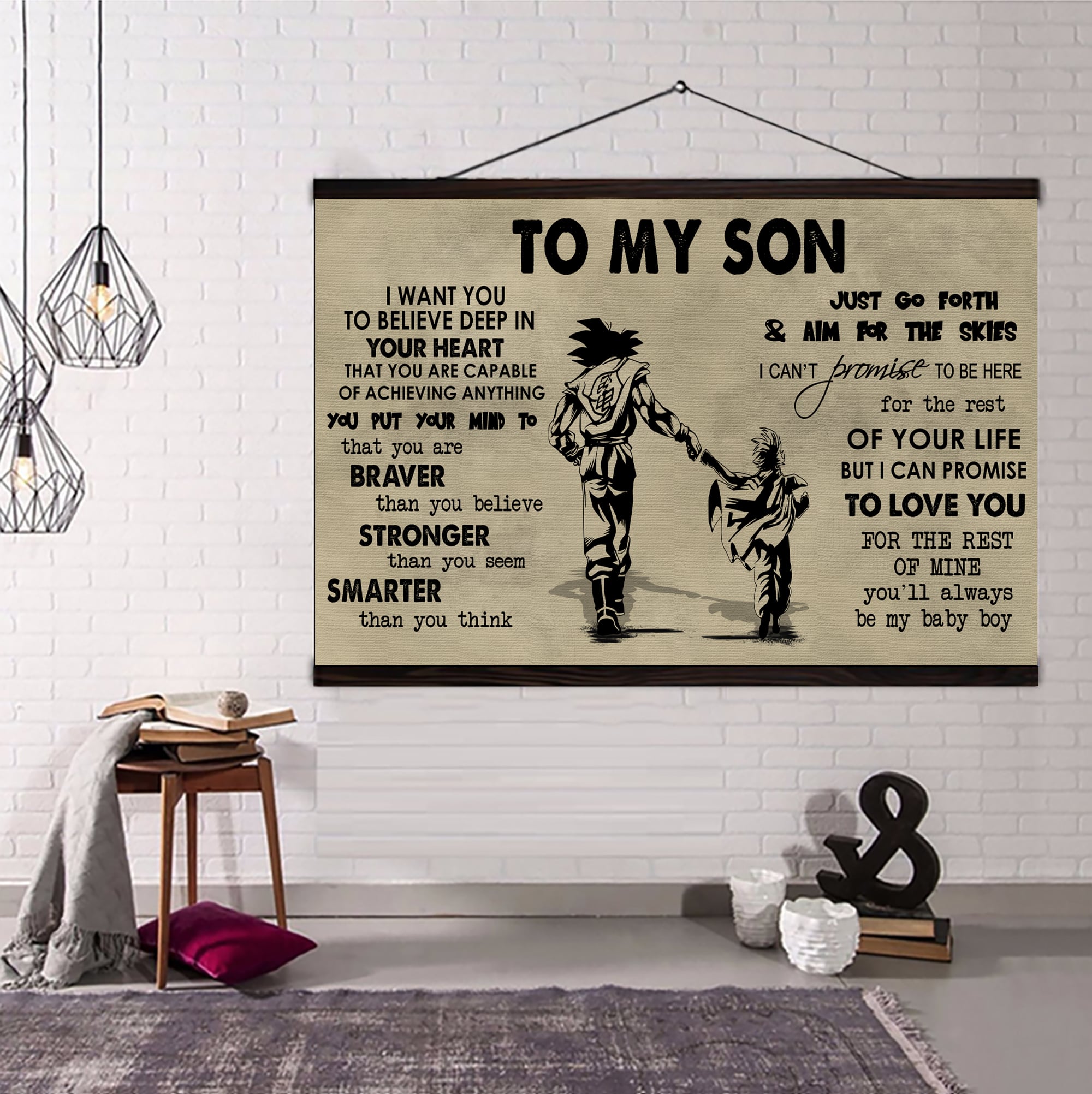 Canvas Poster Dad To Son You Are Braver Than You Believe You'll Always Be My Baby Boy