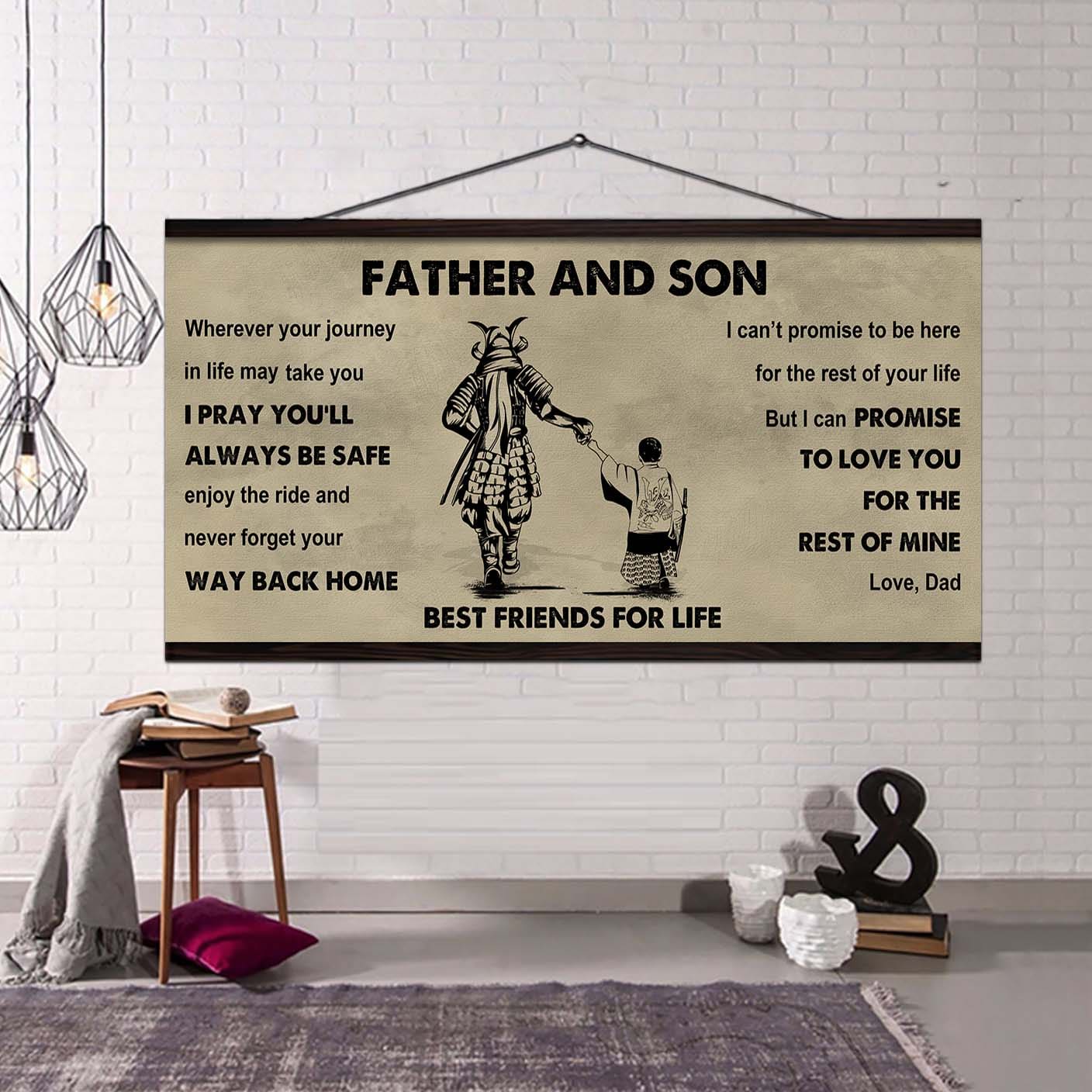 Samurai Father And Son Best Friends For Life - Ver 2 Never Forget Your Way Back Home Poster Canvas Gift For Son From Father