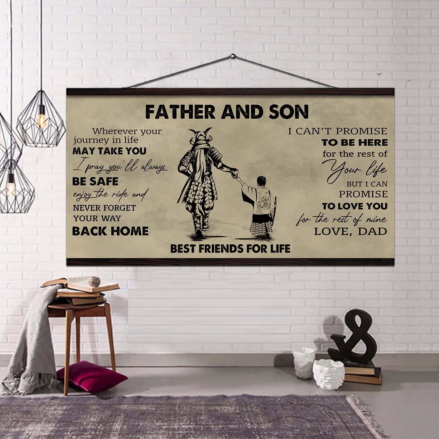 DRB Father And Son Best Friends For Life - Never Forget Your Way Back Home Poster Canvas Gift For Son From Father