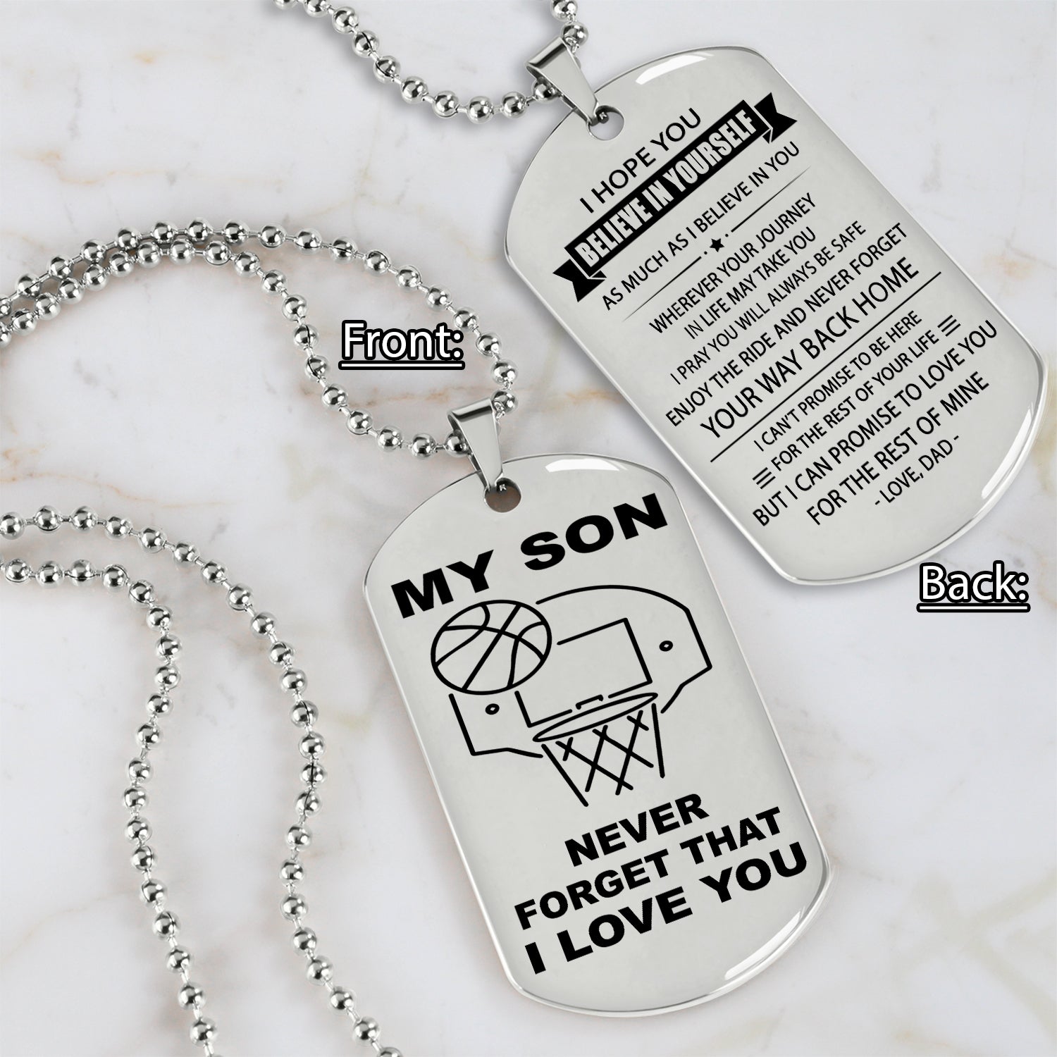 Customizable basketball dog tag, gifts from grandpa grandma to grandson- It is not about better than someone else, It is about being better than you were the day before, Be strong be brave be humble