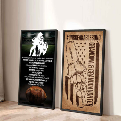 Grandma And Granddaughter UnBreakable Bond - 2 Piece Canvas Wall Art - That You Are Braver Than You Believe And Loved More Than You Know
