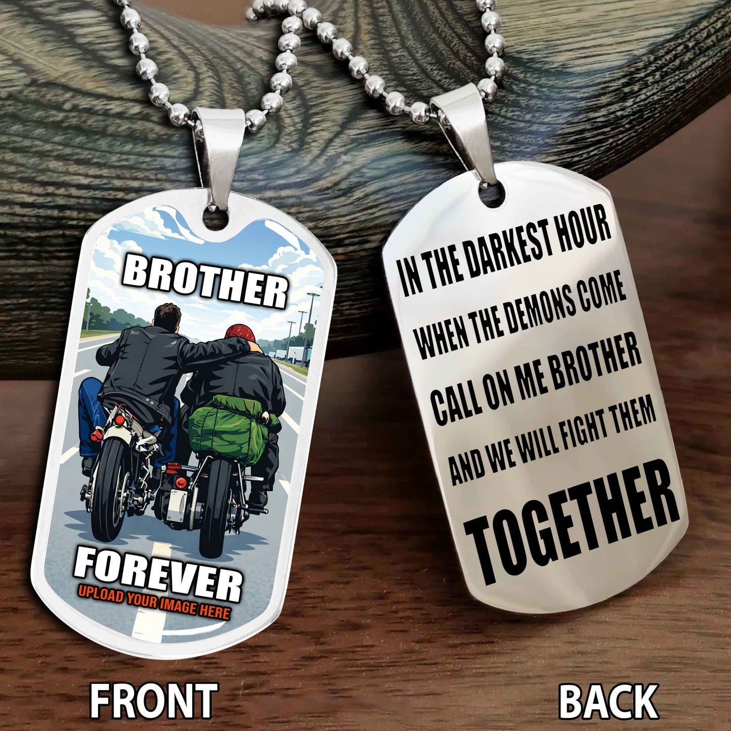 Personalized Double Side Graphic Dog Tag Call On Me Brother And We Will Fight Them Together