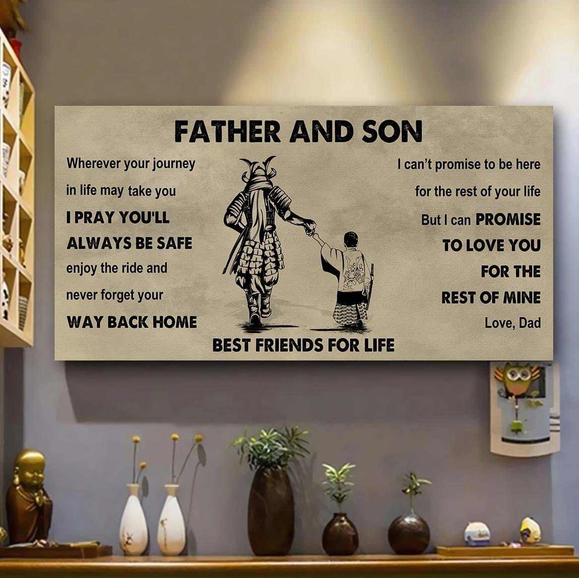 Samurai Father And Son Best Friends For Life - Ver 2 Never Forget Your Way Back Home Poster Canvas Gift For Son From Father