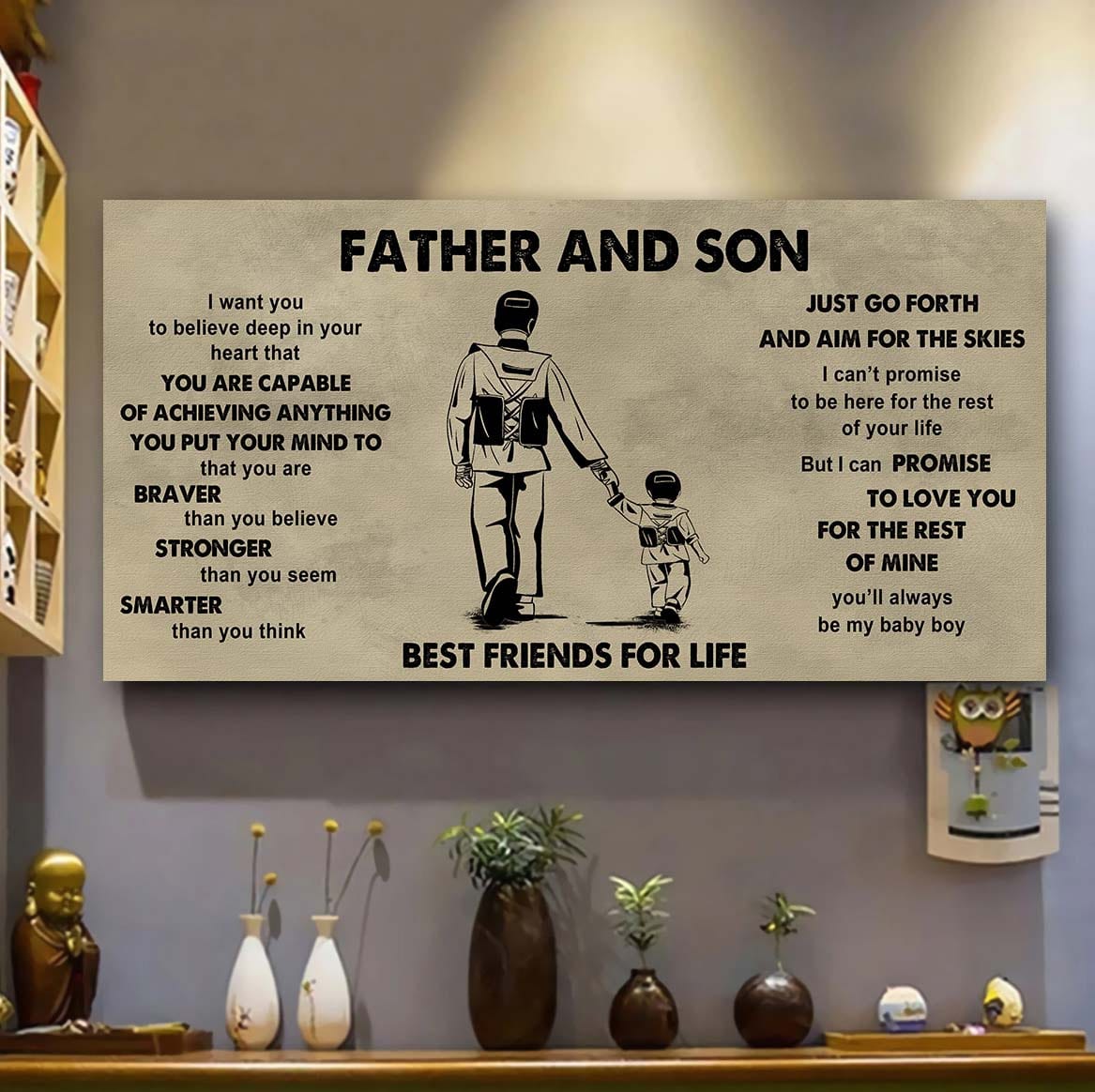 Sport - Family Father And Son Best Friends For Life - That You Are Braver Than You Believe Poster Canvas Gift For Son From Father