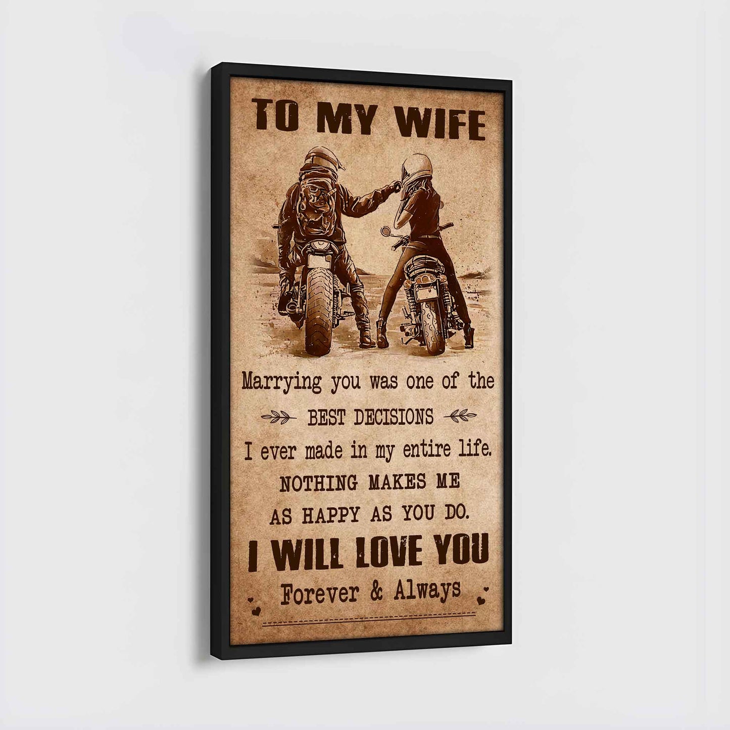 Family Poster Canvas To My Wife Marrying You Was One Of The Best Decisions - I Will Love You Forever And Always Gift For Your Wife
