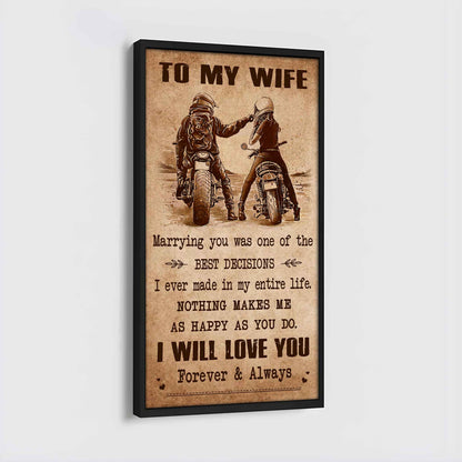 Family Poster Canvas To My Wife Marrying You Was One Of The Best Decisions - I Will Love You Forever And Always Gift For Your Wife