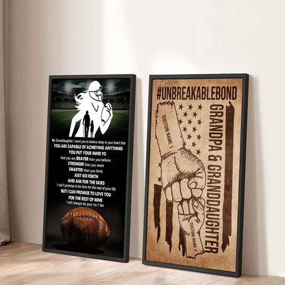 Grandpa And Granddaughter UnBreakable Bond - 2 Piece Canvas Wall Art - That You Are Braver Than You Believe And Loved More Than You Know