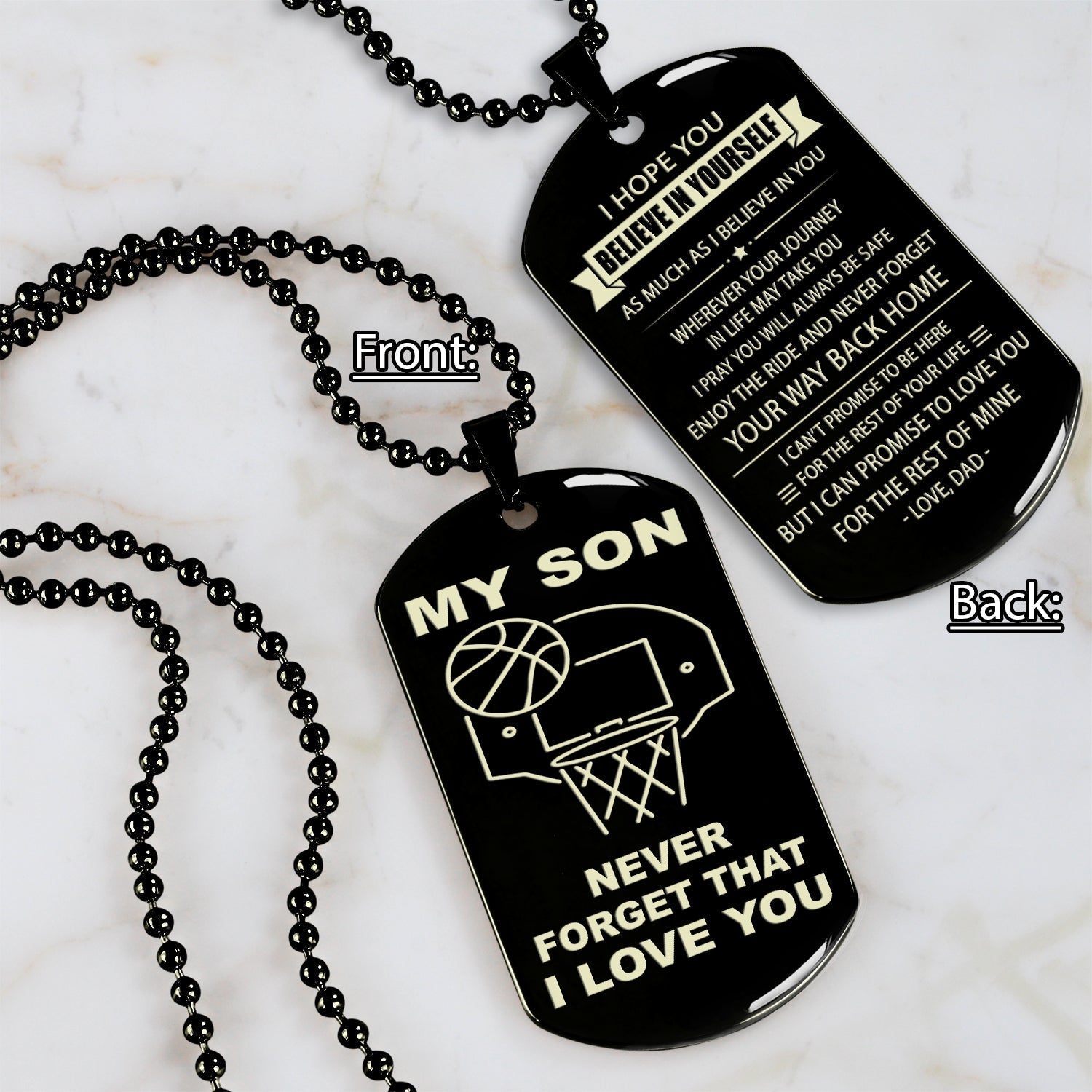 Customizable basketball dog tag, gifts from grandpa grandma to grandson- It is not about better than someone else, It is about being better than you were the day before, Be strong be brave be humble