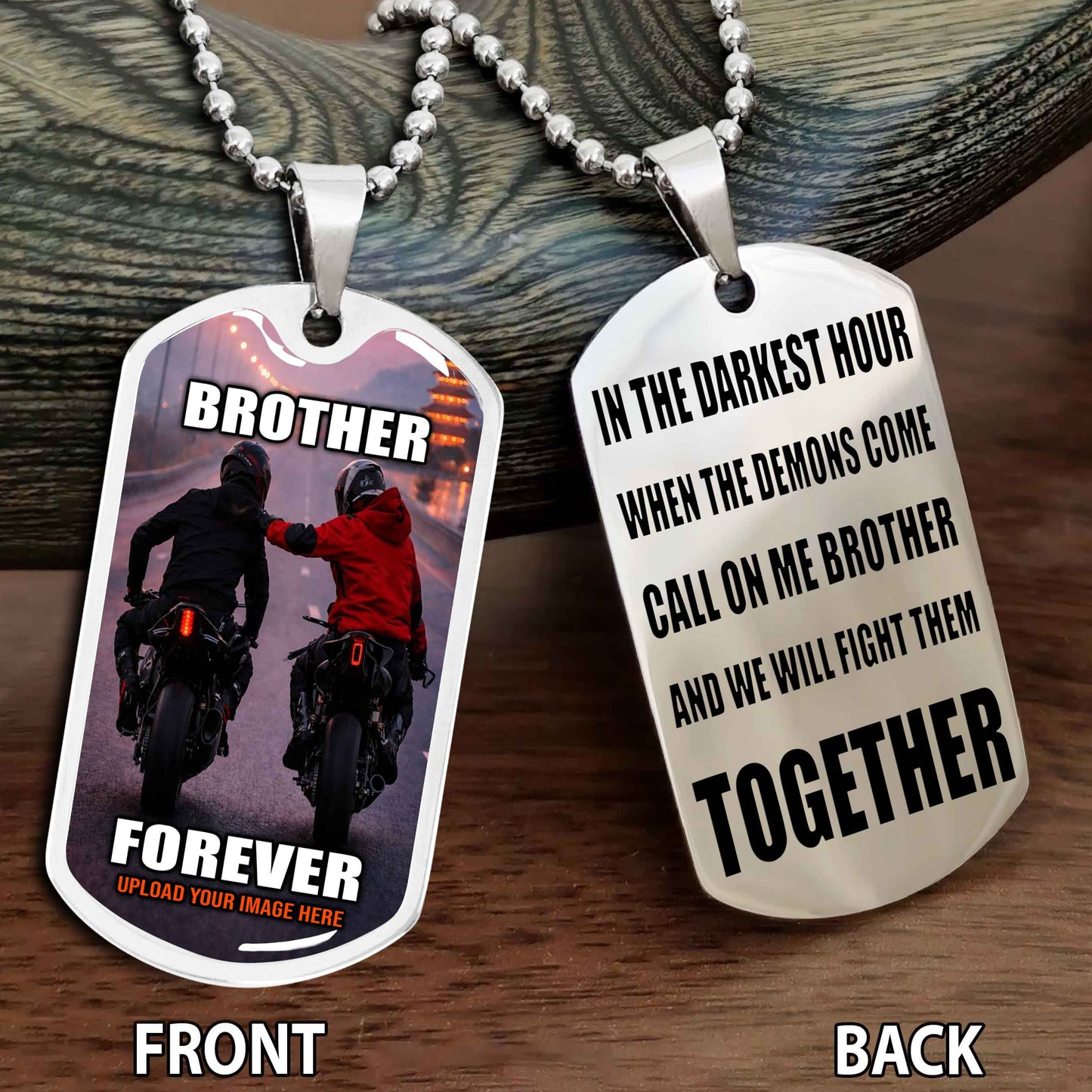 Personalized Double Side Graphic Dog Tag Call On Me Brother And We Will Fight Them Together