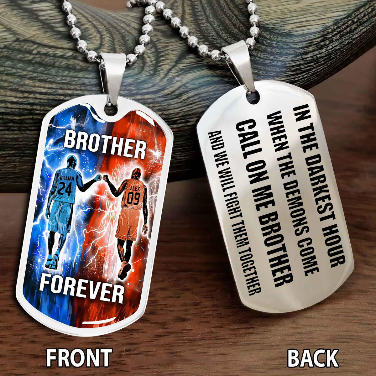 Personalized Double Side Graphic Dog Tag NAG Gift For Brother Call On Me Brother And We Will Fight Them Together