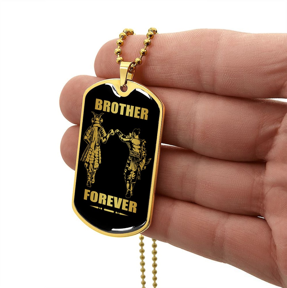 DRF-Military Chain (18K Gold Plated)-gifts from brother, n the darkest hour, When the demons come call on me brother and we will fight them together