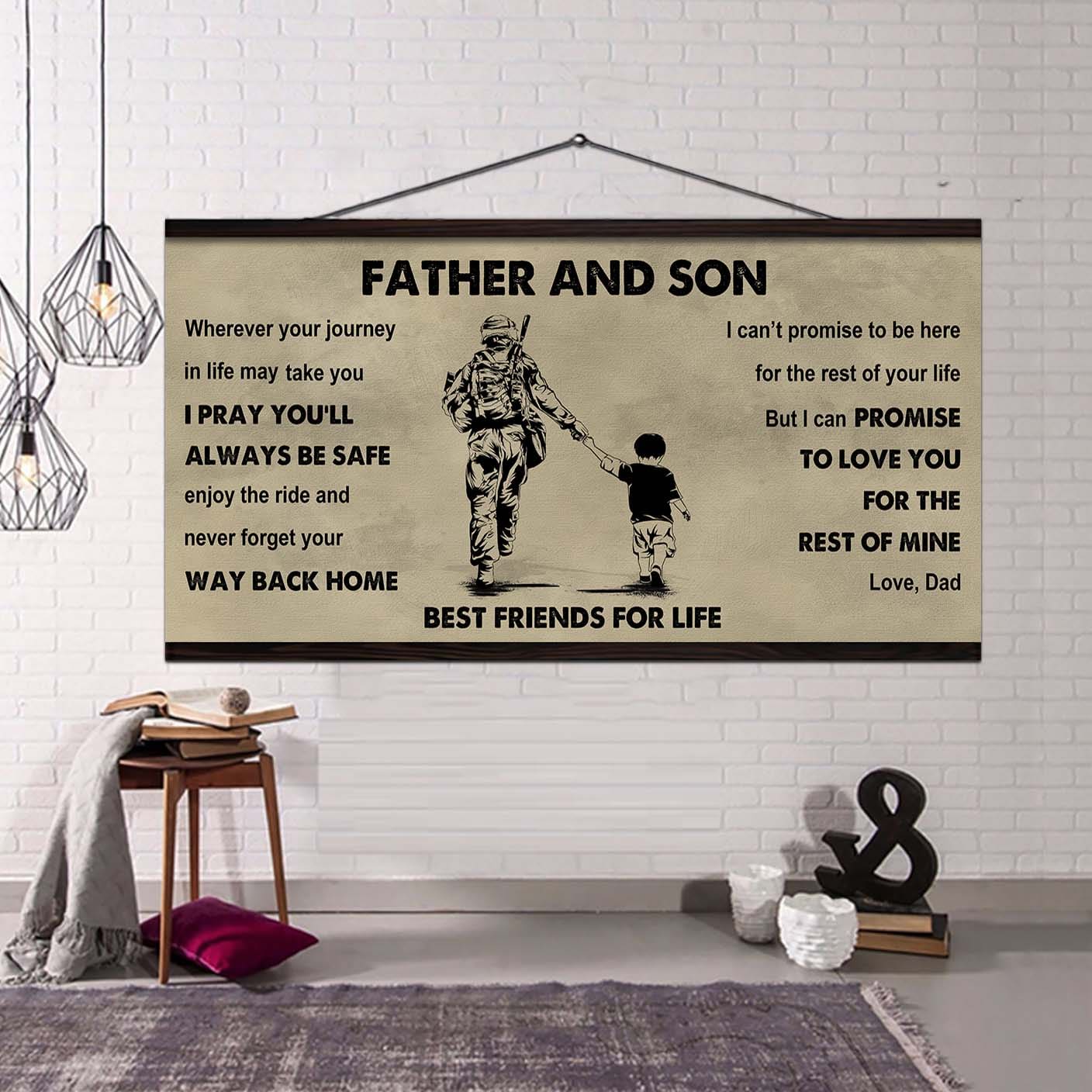 Samurai Father And Son Best Friends For Life - Ver 2 Never Forget Your Way Back Home Poster Canvas Gift For Son From Father