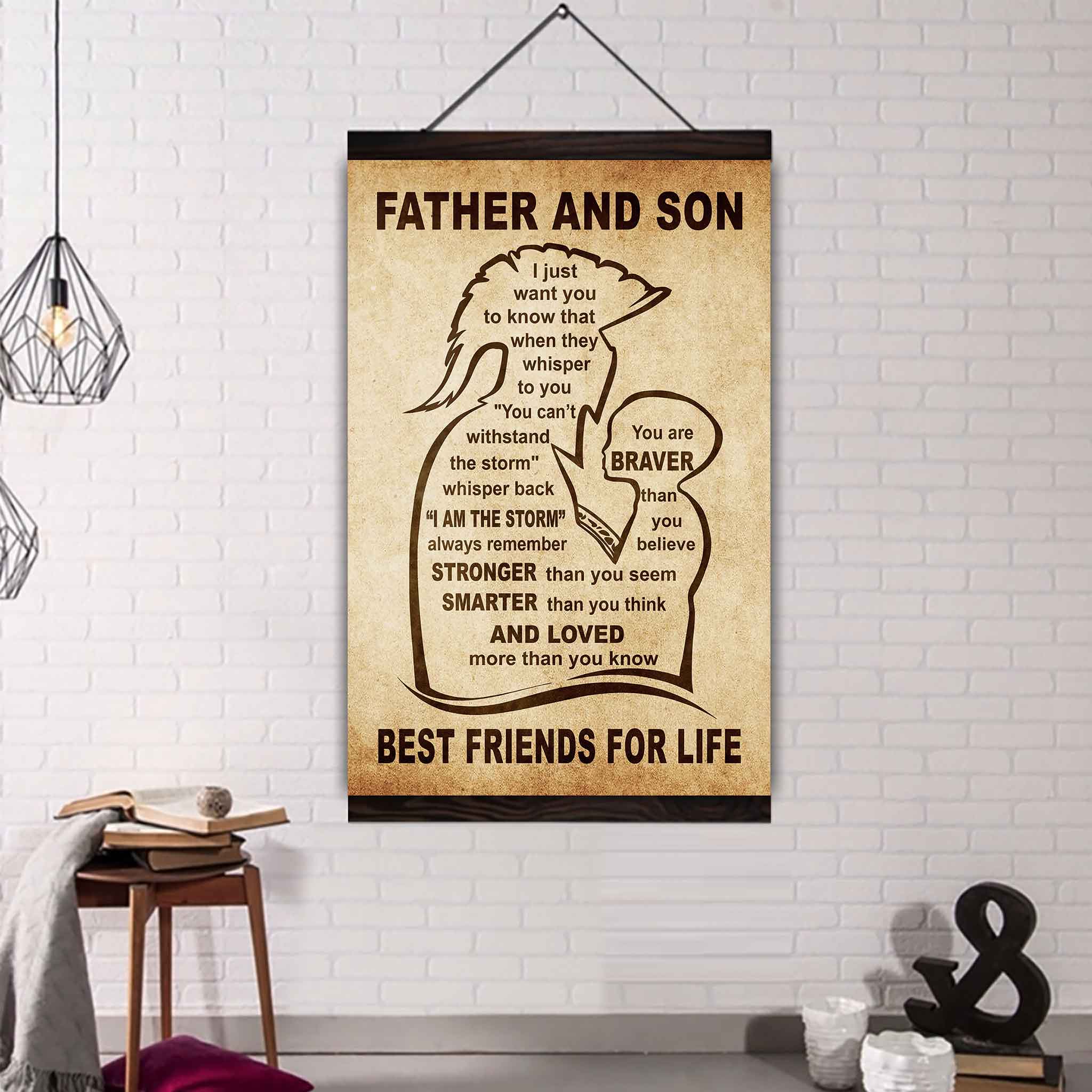 Personalized Family Poster Canvas I Just Want You To Know That - I Am The Storm To My Son Gift From Dad Gift For Your Son
