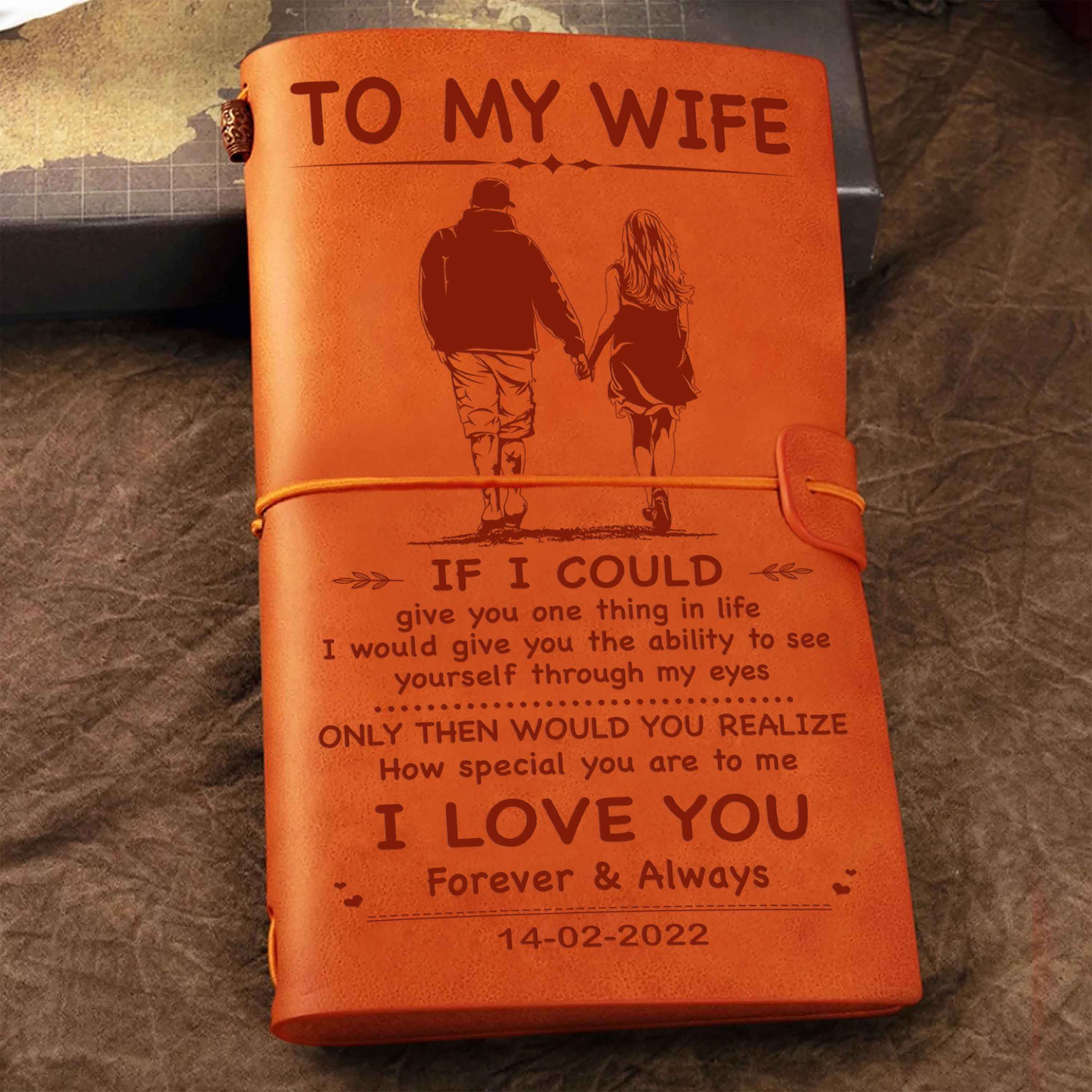 Valentines gifts Vintage Journal Husband to Wife If I could give you onething in life - How special you are to me