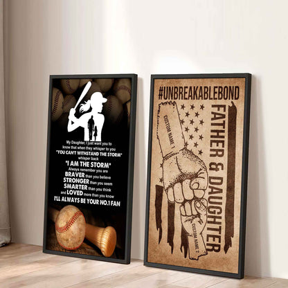 Father And Daughter UnBreakable Bond - 2 Piece Canvas Wall Art - Whisper Back I'm The Storm