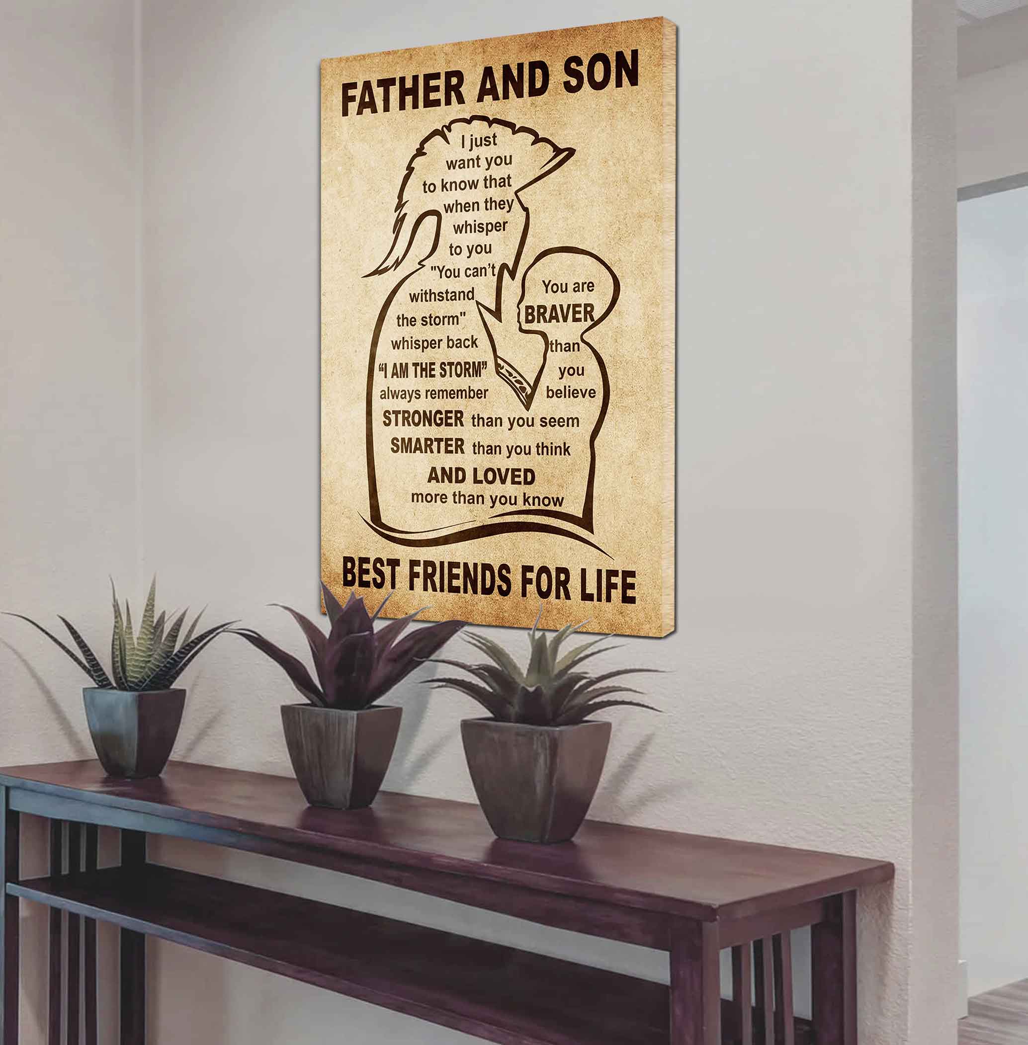 Personalized Family Poster Canvas I Just Want You To Know That - I Am The Storm To My Son Gift From Dad Gift For Your Son