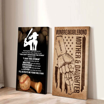 Mother And Daughter UnBreakable Bond - 2 Piece Canvas Wall Art - Whisper Back I'm The Storm