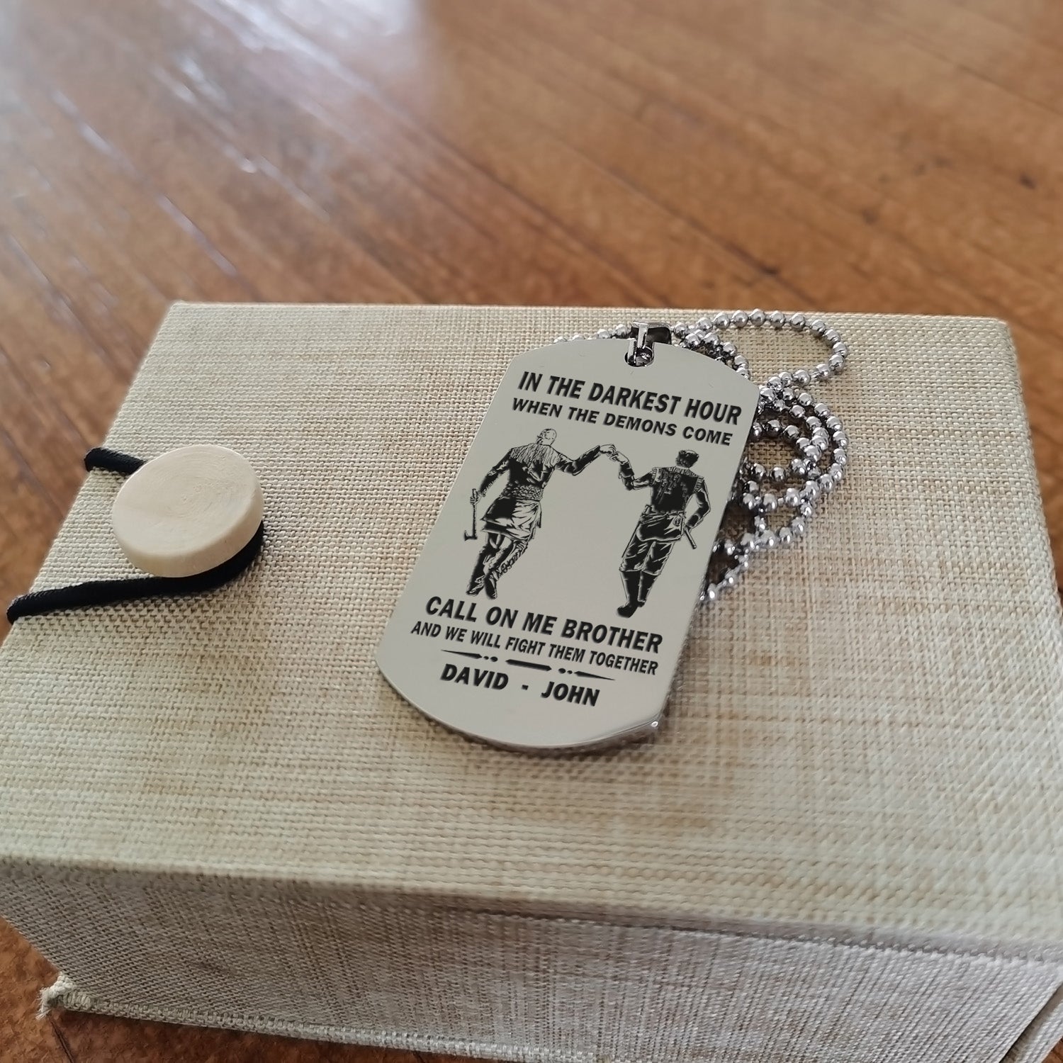 Personalized One Sided Dog Tag Call On Me Brother And We Will Fight Them Together