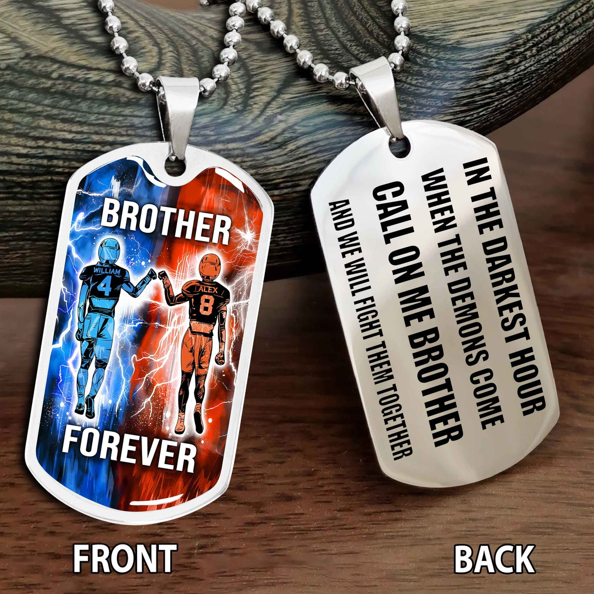Personalized Double Side Graphic Dog Tag NAG Gift For Brother Call On Me Brother And We Will Fight Them Together