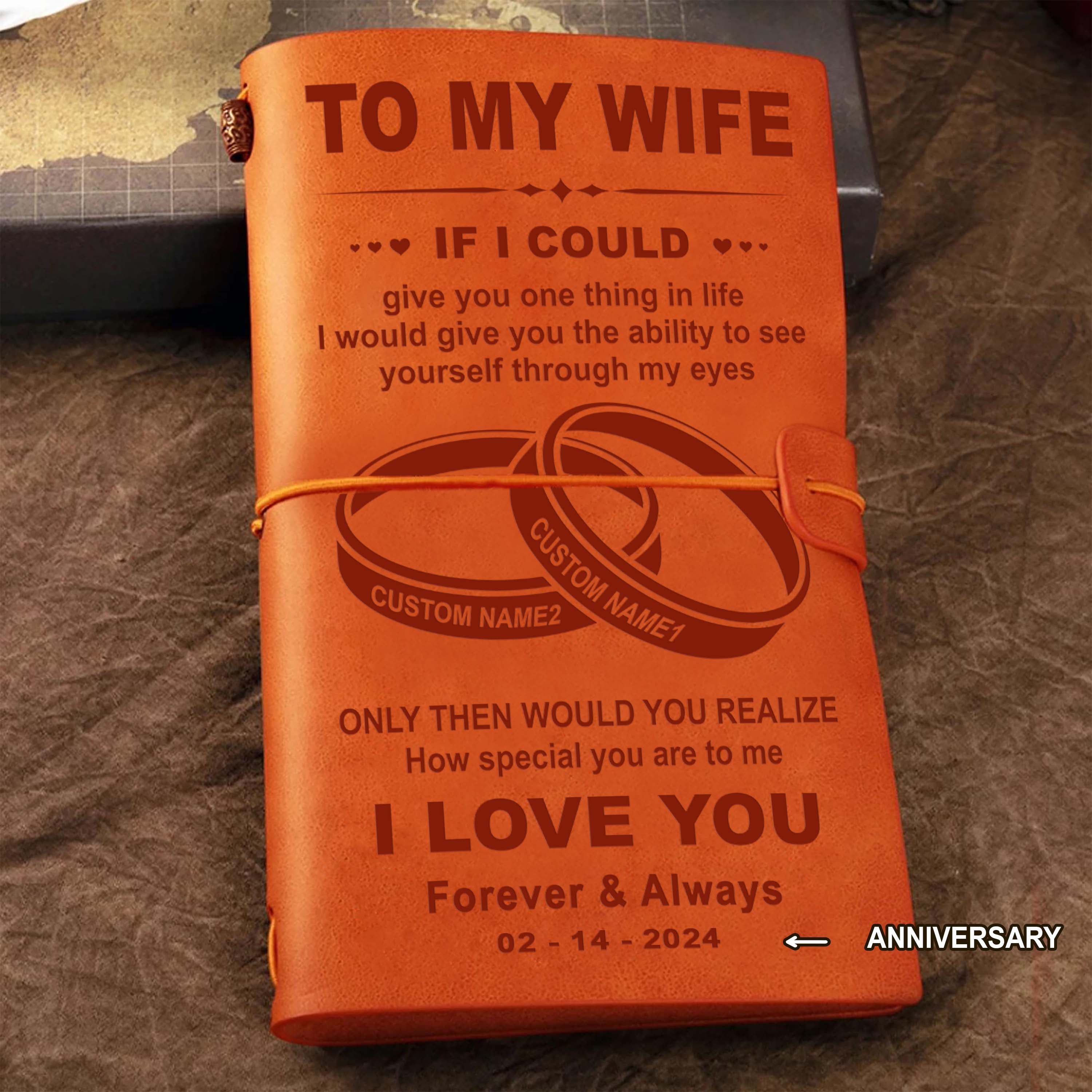 Valentines gifts-Biker Vintage Journal Husband to wife- I want to hold your hand at 80 & say: Baby let's go Riding