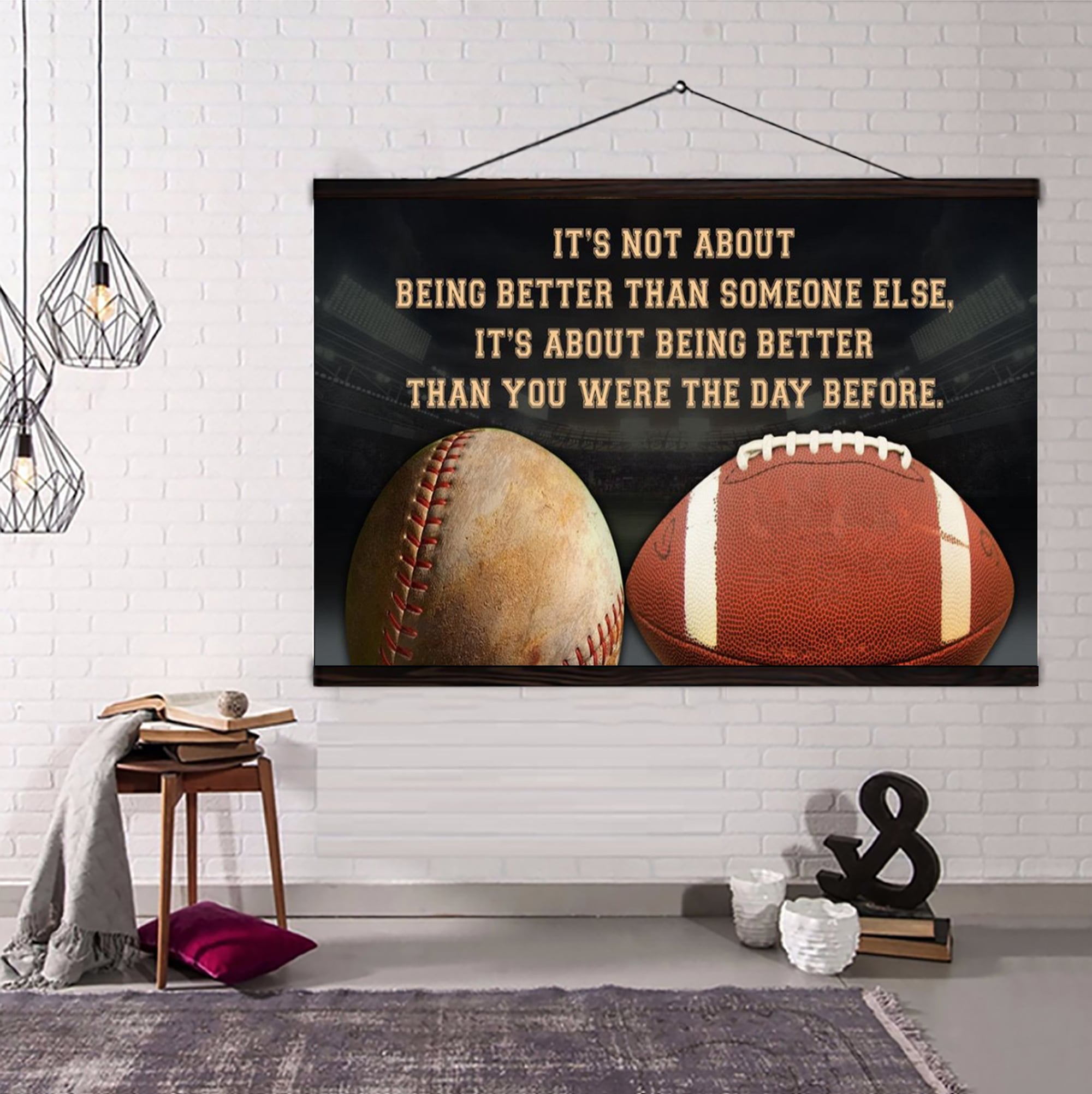 Hockey customizable poster canvas - It is not about better than someone else, It is about being better than you were the day before