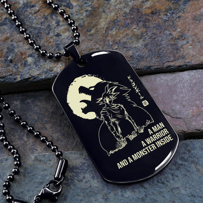 A man a warrior and a monster inside dog tag
