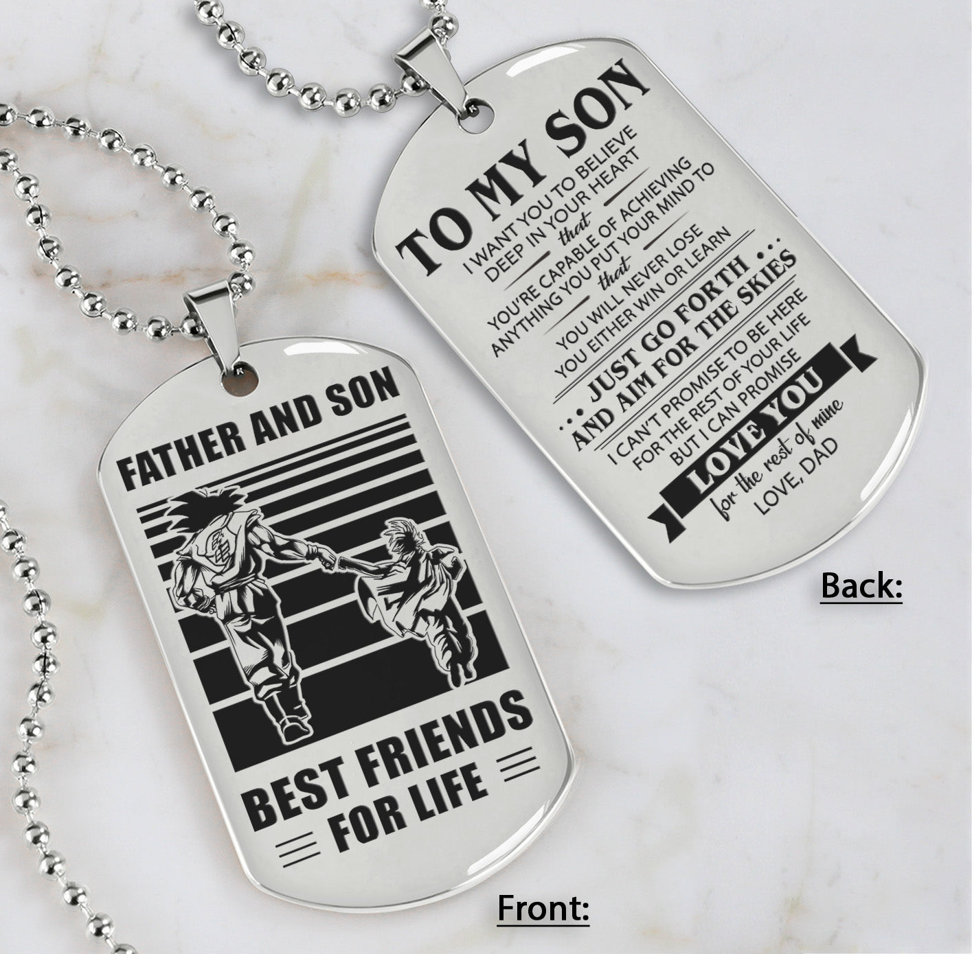 HM12 - Customizabled Double Sided Dog Tag Father And Son Best Friends For Life