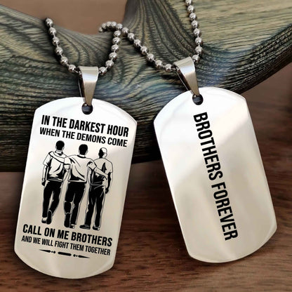 DRB Customizable engraved black dog tag double sided gift from brother, brother forevers NAG