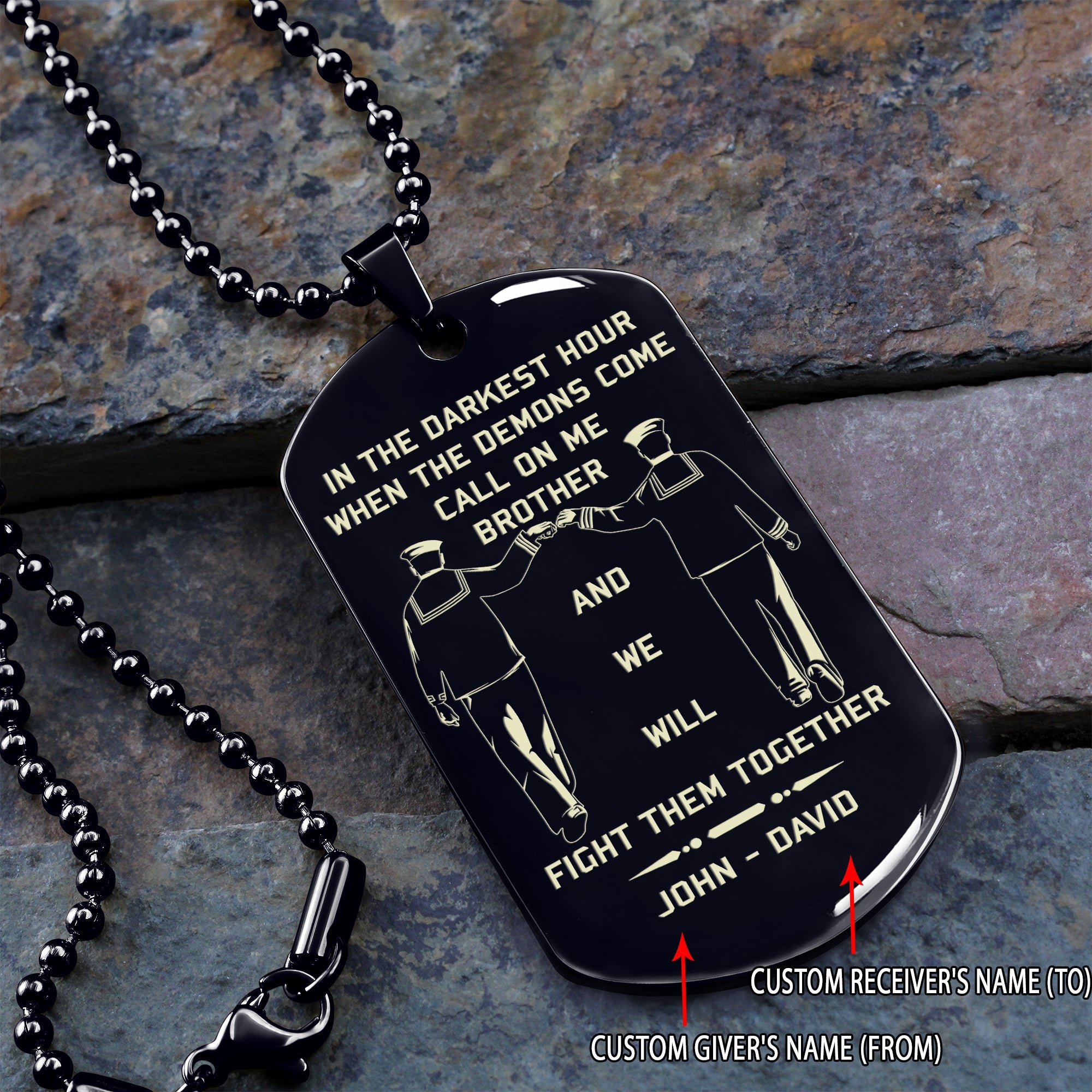 Sailor engraved dog tag call on me brother gift for your brother