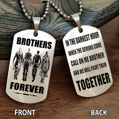 All Team engraved double sided dog tag call on me brother gift for brother dog tag for brother