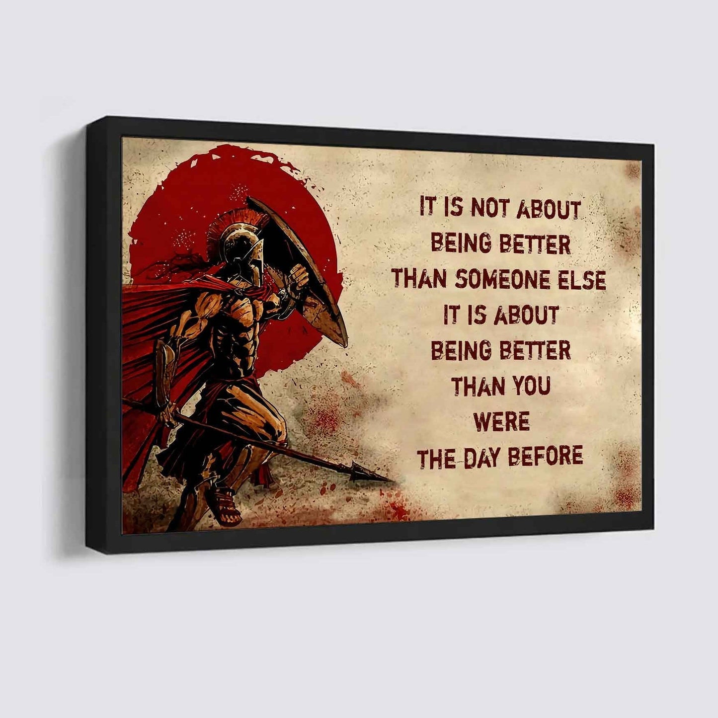 Viking Poster Canvas It's Not About Being Better Than Someone Else Best Gifts Motivation Quotes