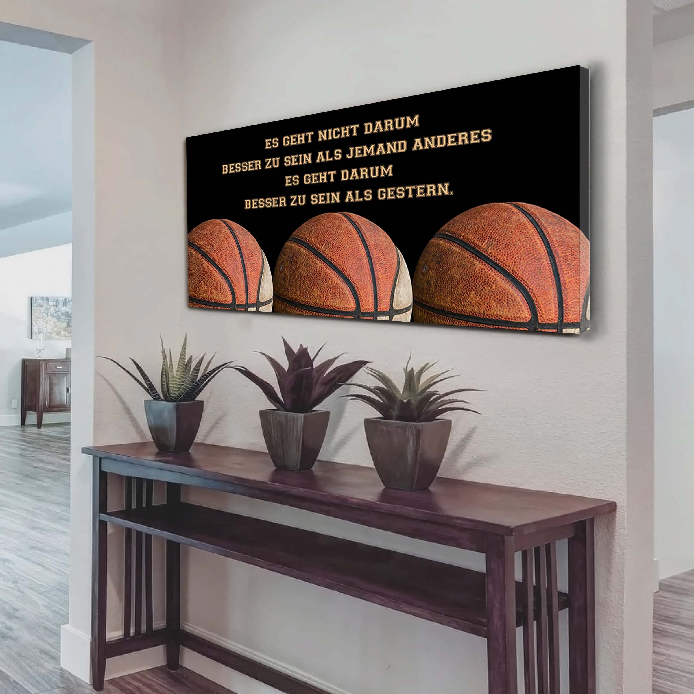 Basketball Leinwand Es geht nicht darum, besser als jemand anderes zu sein