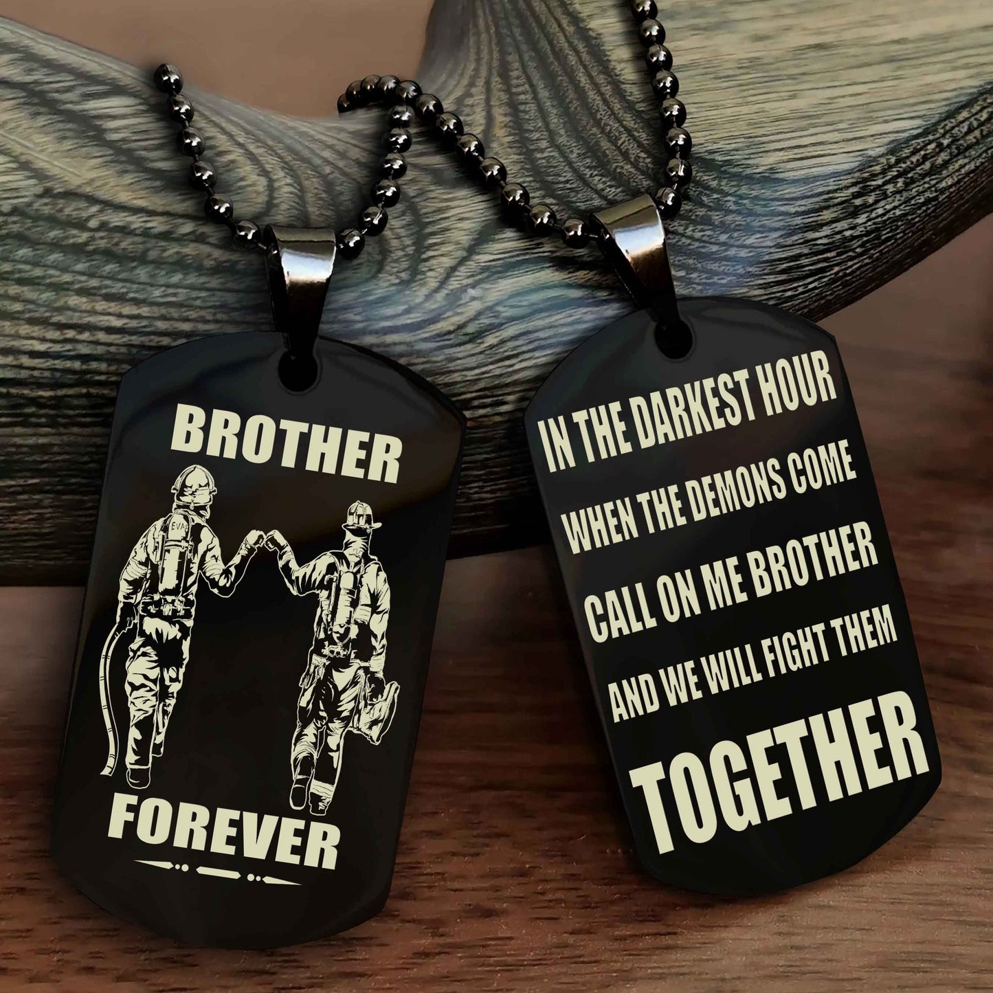 DRB Personalized Double Sided Dog Tag For My Brother - Call On Me Brother And We Will Fight Them Together Gift For Your Friend
