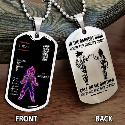 Personalized Double Side Graphic Dog Tag Call On Me Brother And We Will Fight Them Together