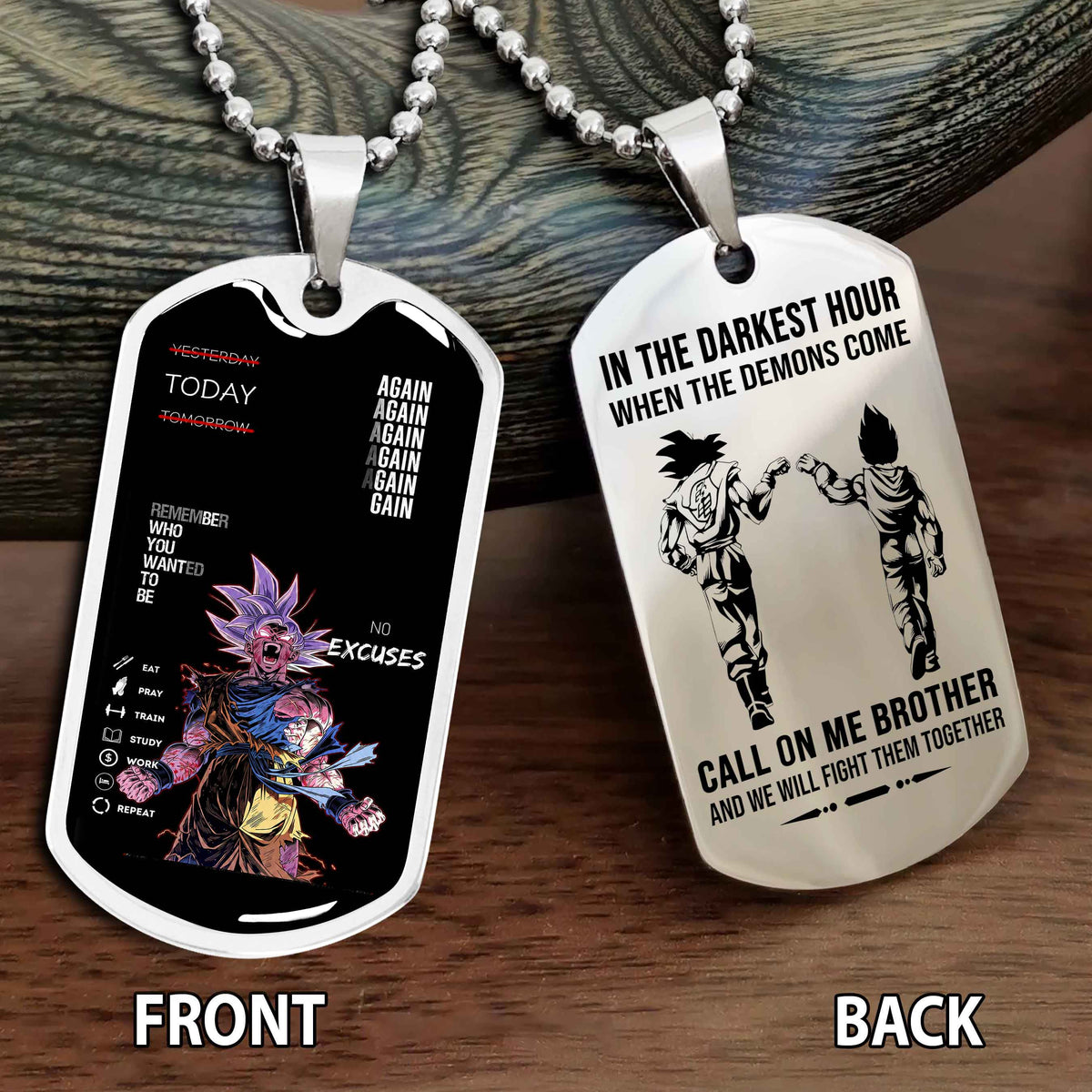 Personalized Double Side Graphic Dog Tag Call On Me Brother And We Will Fight Them Together