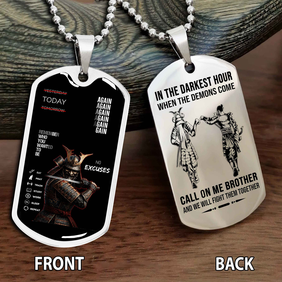 Personalized Double Side Graphic Dog Tag Call On Me Brother And We Will Fight Them Together