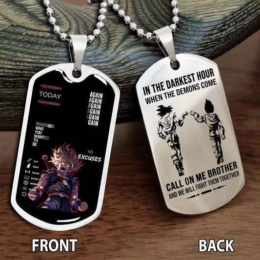 Personalized Double Side Graphic Dog Tag Call On Me Brother And We Will Fight Them Together