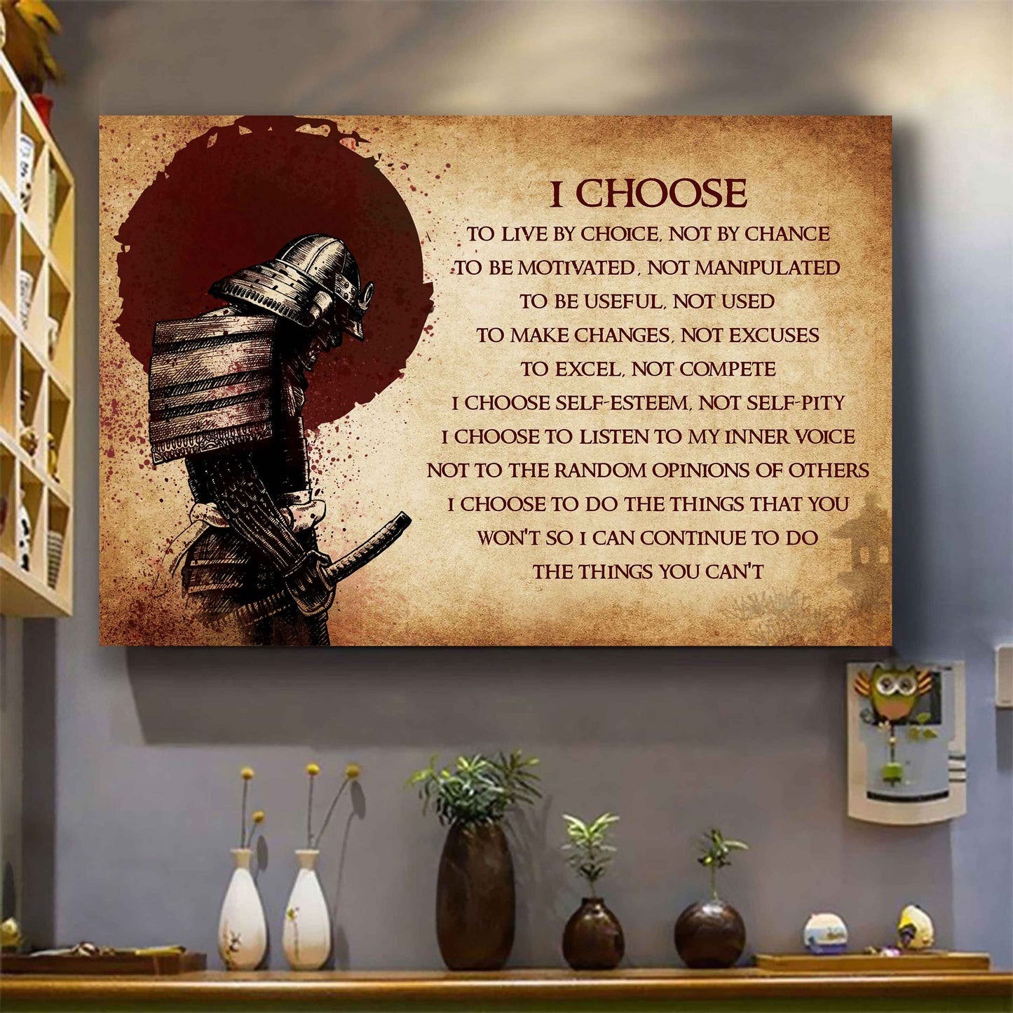 Viking Poster Canvas I Choose To Live By Choice Best Gift With Motivation Quotes