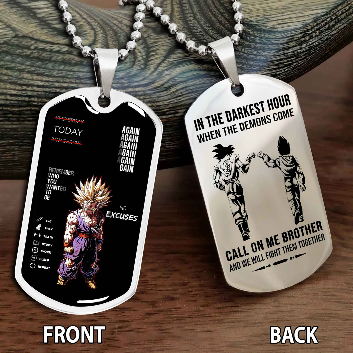 Personalized Double Side Graphic Dog Tag Call On Me Brother And We Will Fight Them Together